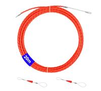 Guia Pasacables 20 m, φ 4 mm Enhebrador de Alambre Electrico, Retráctil Cable Puller, Cable de Tracción en Espiral con Muelle de Guía, para Pared y Cableado Eléctrico, Naranja