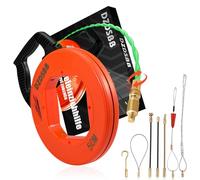 Guia pasacables de 50 m, guía pasacables profesional de 4,5 mm, guia para cables con rosca M5 para cables eléctricos, guia pasa cables retráctil con carcasa y 7 muelles guía