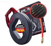 Guia Pasacables Profesional de Poliéster, Pasa Cables Eléctrica, Trenzada Ultra Resistente, 40 Metros Φ 4.5mm, Electricista, Para Pasa Cabos, con 5 Adaptadores Incluidos, Herramienta para Cableado