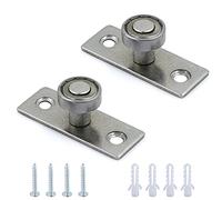 Guía Piso Para Puertas Correderas Rodamiento Bolas - 2 Piezas Herrajes Metálicos Correderas, Carril Del Sistema Localizador Ventanas y Puertas, Soporte Pared Fondo Puerta, Plata.