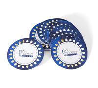 Guía profesional de colores para dientes dentales, 30 tarjetas de tabla comparativa, azul marino y blanco, escala de medición S1-S22