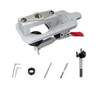 Guía profesional de perforación de bisagras de gabinete de aluminio que incluye cortador de agujeros de 35 mm para una instalación precisa de la puerta, marcador de agujero de bisagra