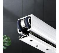 Guia Puerta Corredera Invisible Techo, Kit Herrajes Puertas Correderas Excluyendo Las Puertas, Riel Puerta Corredera Resistente para Cocina Baño Oficina Granero