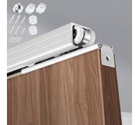 Guia Puerta Corredera Kit de Herrajes para Puertas Corredizas Interiores de Madera, Kit de Riel para Marco de Puerta Corrediza con Accesorios de Montaje, Juego de Puertas Corredizas de Granero Que se