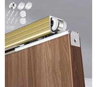 Guia Puerta Corredera Kit de Herrajes para Puertas Corredizas Interiores de Madera, Kit de Riel para Marco de Puerta Corrediza con Accesorios de Montaje, Juego de Puertas Corredizas de Granero Que se