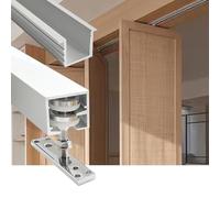 Guia Puerta Corredera Kit de Herrajes para Rieles de Puertas Corredizas Plegables de Estilo Acordeón, Kit de Herrajes para Rieles de Caja, Kit de Rieles para Puertas Corredizas Plegables de Granero, J