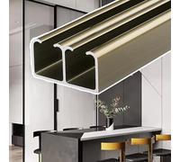 Guia Puerta Corredera Riel Deslizante Doble para Puerta Corredera Colgante, Kit de Guía Deslizante con Rodillos para Puertas Corredizas de Bolsillo de Alta Resistencia(53cm/1.7ft)