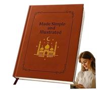 Guía resumida del libro bíblico Cubierta de cuero de PU 66 páginas 5.5x8.3 pulgadas Diario de estudio bíblico devocional Cuaderno cristiano amigable para principiantes para la reflexión diaria y