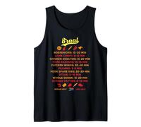 Guía sudafricana Braai BBQ Grilling Times Boerewors Steak Camiseta sin Mangas