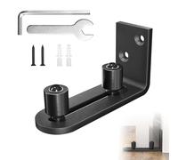 Guia Suelo Puerta Corredera, Guía de Piso Puerta Corredera Suelo, Guía de Piso Ajustable, Guía de Puerta Corredera con Tornillos y Tubo de Expansión para Puerta de Madera Armario (1, Negro)