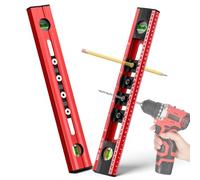 Guia Taladro Nivel Burbuja Pequeño con taladrar agujeros de 4.8 mm Herramientas Electricista Plantilla de Perforación Spirit Level para la instalación de enchufes, electrodomésticos