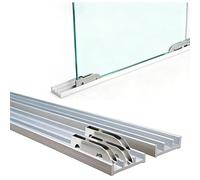 Guía y Herrajes para Puerta Corredera 3 Vías, Riel de Aluminio para Vitrina Armario - Compatible con Vidrio Acrílico Madera 3-5 mm(110cm(43"))