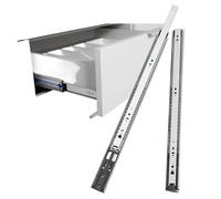 Guias Correderas Para Cajones 3 Section 100 Capacity Full Extension Ball Bearing Side Mount Drawer Slides 16 Inches for Cabinet Kitchen Furniture Para Cajones de Muebles(16inch)