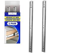 Guias Correderas para Cajones con Rodamiento de Bolas (400 mm x H 27 mm, 2, Unidad)