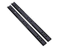 Guias Correderas Para Cajones Riel deslizante for cajón negro grueso de dos secciones, guía bola 8 a 20 pulgadas, herrajes for muebles(Black-12 inch-30cm)