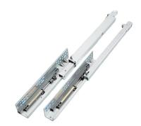 Guias Correderas Para Cajones The Three Section Support Hidden Guide Track Damping Two Bottom Drawer Slide Rail Para Cajones de Muebles(Two-section slide,16inches 40cm)