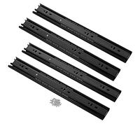 Guías de cajón de montaje lateral de extensión completa 250 350 400 450 500 mm rieles guía de metal con rodamiento de bolas, 2 pares, deslizadores resistentes de 45 kg, desmontables, para armarios de