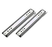 GuíAs De CajóN Guía deslizante for cajón de alta resistencia, 1 par, 53mm, con bloqueo y, riel guía 3 pliegues 8-24 pulgadas, rodamiento bolas extensión completa 256LBS(22inch(55cm))
