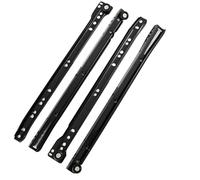 Guías de Cajones Metálicas, Rieles de Rodillos con Montaje Inferior 250 300 350 400 450 500 550 mm, Capacidad de 30 kg, Negro(14in (350mm))