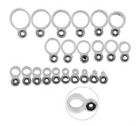 Guías de línea de anillo de cerámica montadas en silicona para reparación y mantenimiento de cañas de pescar en escenarios marinos y cercanos a la costa (14 piezas)