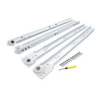 Guías De Rodillo Para Cajones 250 350 450 550mm, Rieles Telescópica En Acero Blanca, Guía Correderas Para Cajones Muebles Armario Cocina, 1 Par Resistencia De Carga: 45 Kg