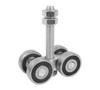guías de Rodillos para baño, Barn Door Rollers 4 Wheel Trolley Assembly Silver 35x43x80mm