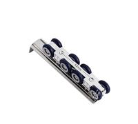 guías de Rodillos para baño, Sliding Door Roller Hanging Pulley Rail Track For Wooden Doors 4/8 Wheels(8 Wheels)