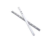 Guías deslizantes para gabinetes de montaje latera 1 par de correderas bolas acero for cajones, guías for, dos secciones, 17 mm ancho, plegables, herrajes for muebles(182mm)