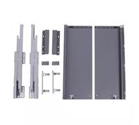 Guías deslizantes para gabinetes de montaje latera 1 par de correderas for cajones 10" a 22" pared doble fina con cierre suave for muebles cocina y baño(L350MM)