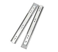 Guías deslizantes para gabinetes de montaje latera Riel deslizante for cajón silencioso de acero inoxidable 10 a 20 pulgadas, riel amortiguador rebote tres secciones(12 inch300mm)