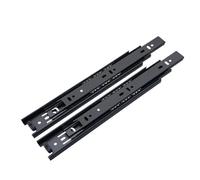 Guías for cajones con rodamiento de bolas Cierre Suave, 2 uds., 45mm, extensión completa 3 pliegues, montaje lateral, capacidad carga 45kg, tobogán for muebles Para Cajones De Armarios(Black,14in)