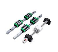 Guías lineales, guías deslizantes de movimiento li 1 Kit De Husillo Bolas SFU1610 + 4 Bloques Deslizantes HGH20CA + 2 Rieles Guía Lineales HGR20(500mm)