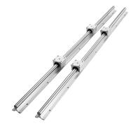 Guías lineales, guías deslizantes de movimiento li 2 Rieles Guía Lineales De 800-2200 Mm + 4 Bloques Deslizantes Movimiento Suave(SBR20 2200MM)