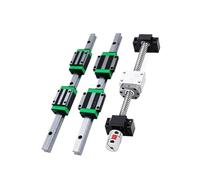 Guías lineales, guías deslizantes de movimiento li 2 Rieles Guía Lineales HGR20 De 300-1000 Mm + 1 Kit Husillo Bolas SFU2010 + 4 Bloques Deslizantes HGW20CC(500mm)