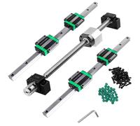 Guías lineales HGR20, 2 unidades de guía lineal de 500 mm con 4 bloques de rodamientos HGW20CC + husillo de bolas de 550 mm SFU1605, juego con piezas CNC guía lineal para impresora 3D y máquina CNC
