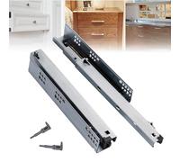 Guías ocultas para cajones de 10 22 pulgadas, 160 mm, 550 mm, longitud extraíble, 2 3 secciones, rieles deslizantes con rebote de presión y mano anticlip para un funcionamiento suave del cajón