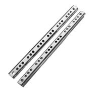 guías para cajones 1 par de guías deslizantes bolas for cajones, dos secciones, acero, 17 mm ancho, plegables, herrajes muebles(182mm)