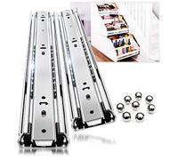 Guías para cajones (2 unidades, 250, 300, 350, 400, 450, 500, 600, 700, 800, 900, 1000 mm, para cajones, capacidad de carga de 68 kg, 1 par (Without Lock, 300 mm)