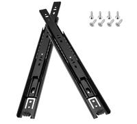 Guías Para Cajones Armario Hardware Guía Deslizante Extracción Total Bola Rodamiento Deslizamiento Riel 45mm Carga Máxima 45 Kg Corredor Telescópico Plateado/Negro 1 Par(Negro,40 in)
