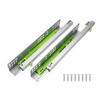 Guías para cajones con cierre suave, Guías for cajones bajo encimera, paquete de 2, 10 a 20 pulgadas, color plateado, extensión completa, rodamientos bolas, carga 45 kg(450mm/18inch)