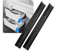 Guías para cajones con rodamiento de bolas de acero, 2 guías para cajones de gabinete, 20 30 40 50 cm, guías de metal resistentes de 1,3 cm de espesor, carga de 45 kg / 1 par, riel