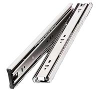 Guías para cajones de alta resistencia, Cajón de extensión completa deslizante montaje lateral doble fila rodamiento bolas acero negro 6-24 pulgadas(14in/35cm)