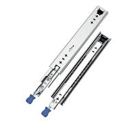 Guías para cajones de cierre suave bajo montaje 1 Par De Correderas Cajón Con Bloqueo Alta Resistencia, Montaje Lateral, Extensión Completa, Rodamiento Bolas(16inch(400mm))