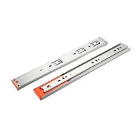 Guías para cajones de cierre suave bajo montaje Bandeja for teclado con amortiguación de riel 3 secciones, cajón 10 a 20 pulgadas, deslizante acero inoxidable, silencioso(14 inch 350mm)