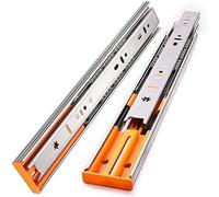 guías para cajones， El cajón de acero inoxidable 10 "-22" desliza los rieles deslizantes tres secciones cierre silencioso amortiguados la pista suave(Buffer 16inch 40cm)