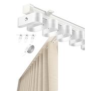 Guías para puertas correderas, Soporte de pared techo riel cortina aluminio en forma S, 3, pies-19,7 pies(Natural,100CM(3.3FT))
