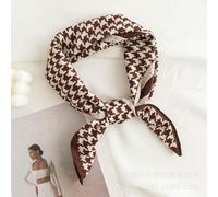 GUIBEIZU pañuelo Cuello Mujer Bufanda Cuadrada Pequeña Impresa Retro, Elegante Bufanda De Seda, Viajes Versátiles-marrón-65 * 65 Cm