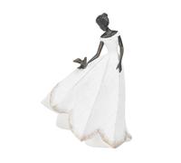 Guichifun Fairy Statue Collection Home Decoration - White Leaf Angel Girls with Bird Resin Home Decor for Outdoor or Indoor Outdoor Yard Decorations Figurines Retirement Gift 8.5 x 5.25 x 12 Inch