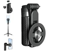 Guidelinel 4-in-1 360° Rotation Magnetic Selfie Stick, Mini Portable Detachable Scalable Magnetic Selfies Sticks, Opticnock Multifunctional Selfie Stick for iPhone & Android (Black*1)
