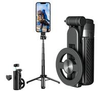 Guidelinel 4-in-1 Multifunctional 360° Rotation Magnetic Selfie Stick with Light, Curetoaway Magnetic Selfie Stick, with Wireless Bluetooth Remote (1set)